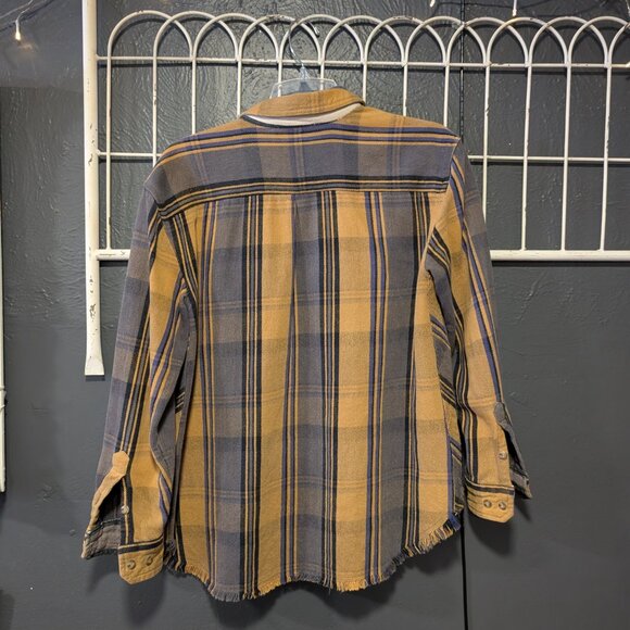 Free People Yellow and Blue Button Top. Size XS - Picture 6 of 6